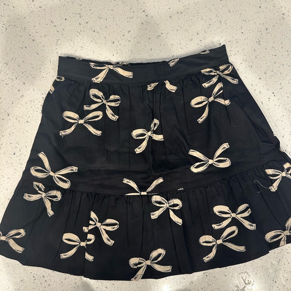 Carter's Black Skirt with Cream Bow Pattern